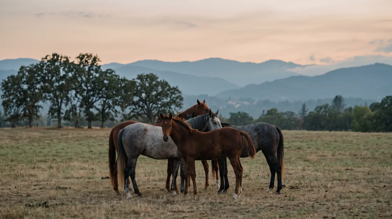 Chevaux en liberté, Au Pré de Marboz, Ain